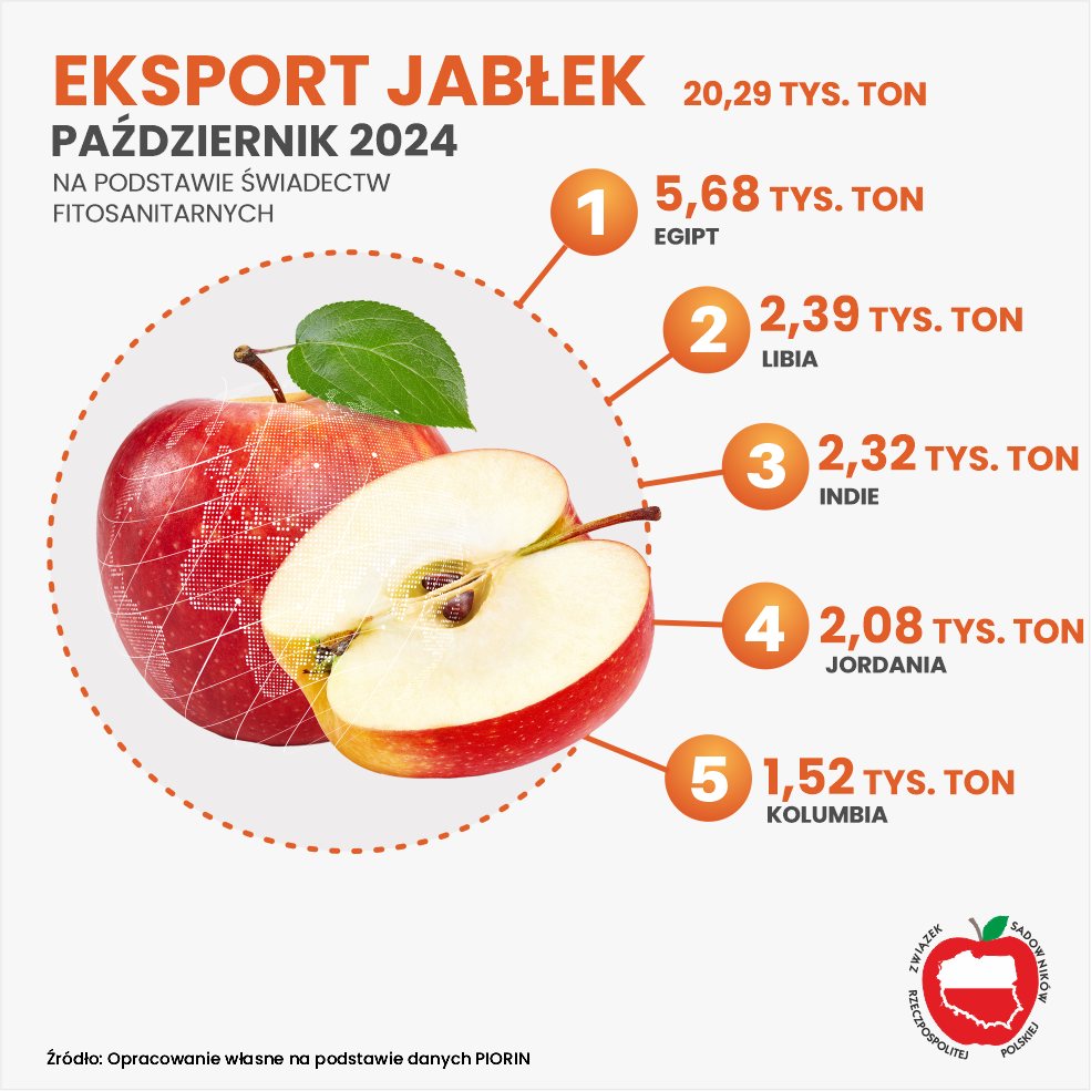 Eksport jabłek 2024