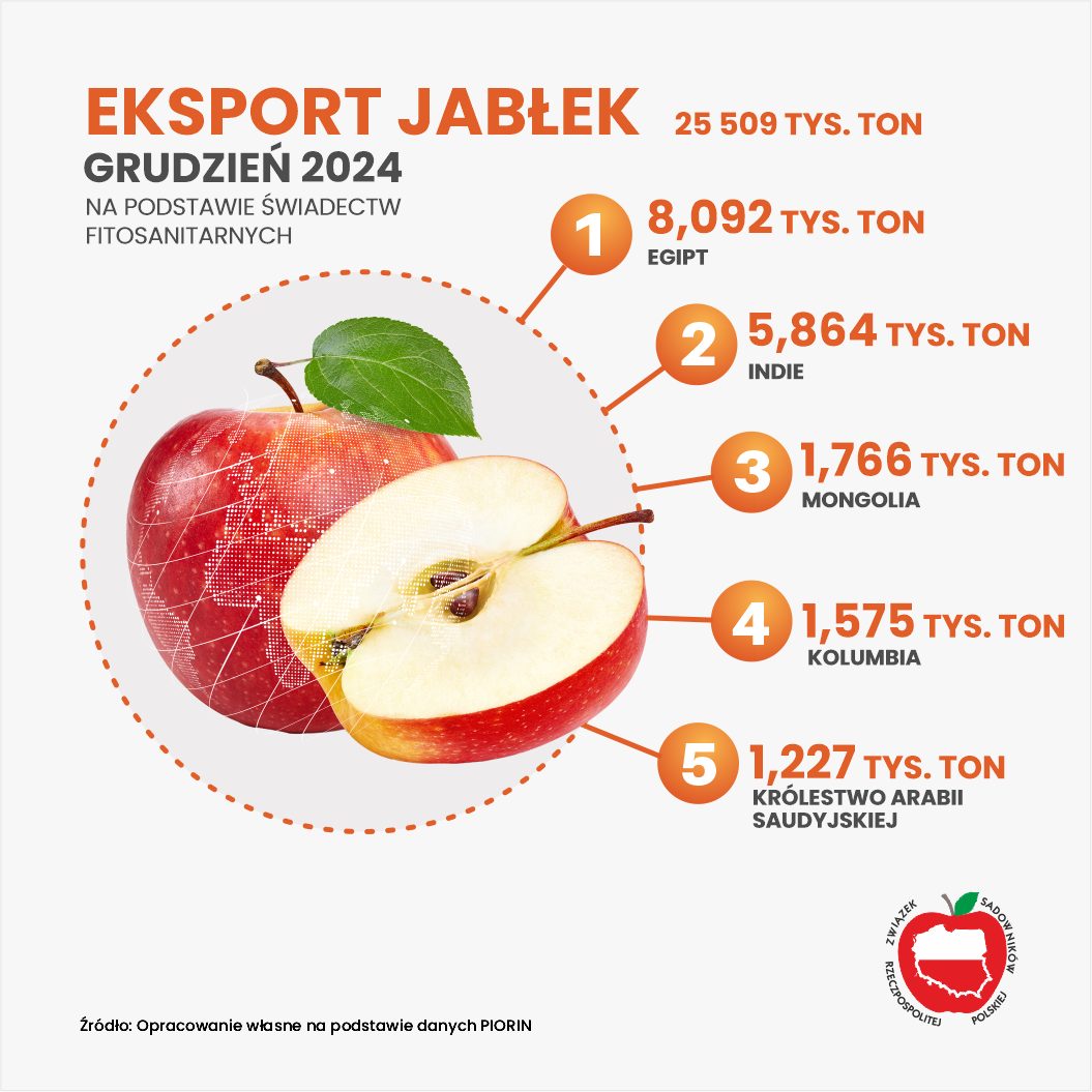 Eksport jabłek 2024