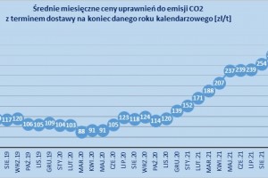  Zmiany cen uprawnień do emisji CO2